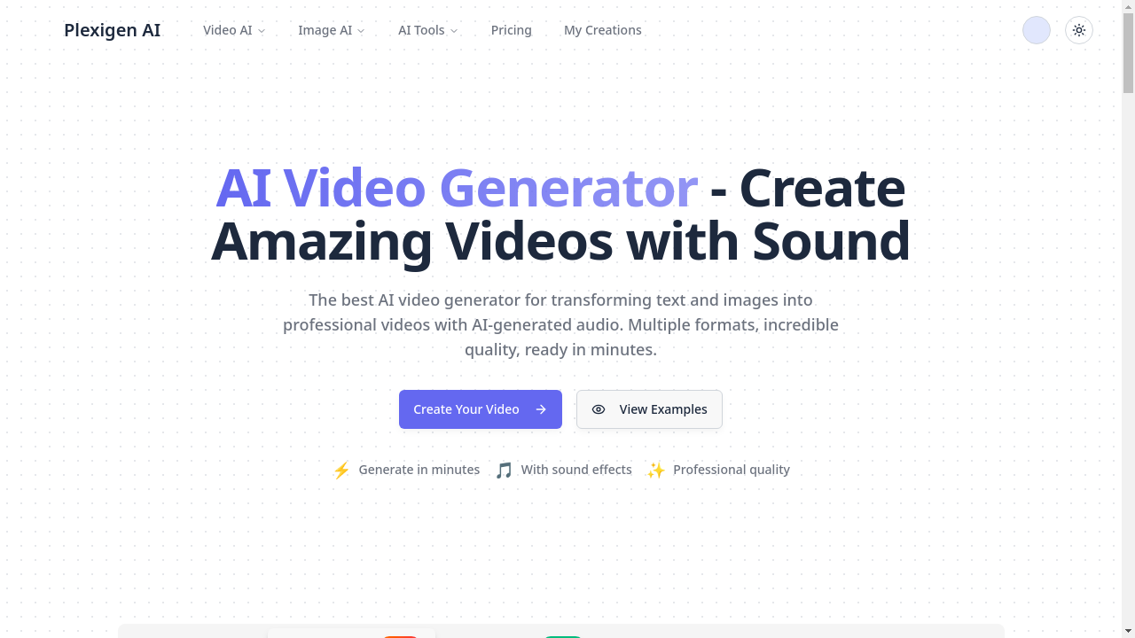Plexigen AI - AI Video Generator with Sound