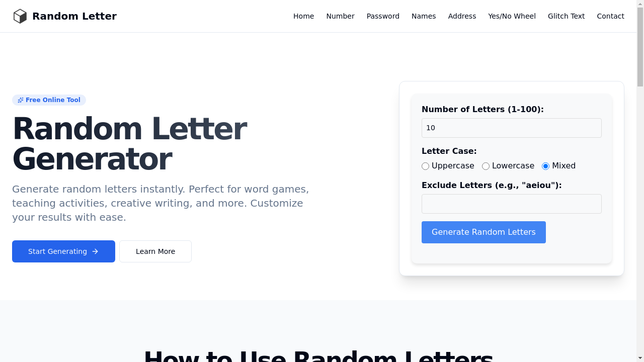 Random Letter Generator